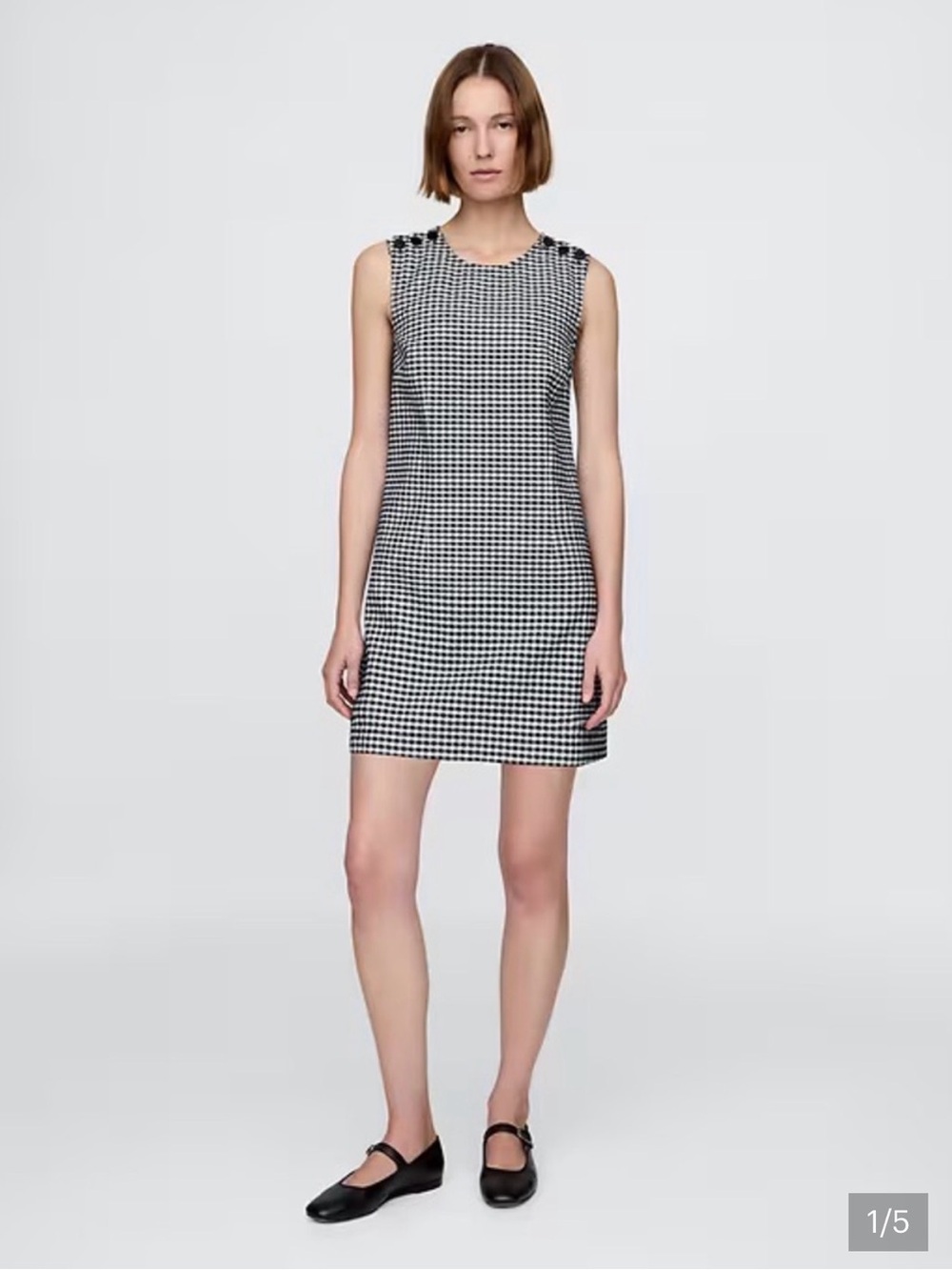 GAP x Doen Black and White Gingham Dress